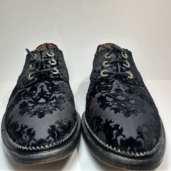 Givenchy Derby Oxford Flats Shoes Black IT 38 Lace Velvet Leather - Picture 8 of 14